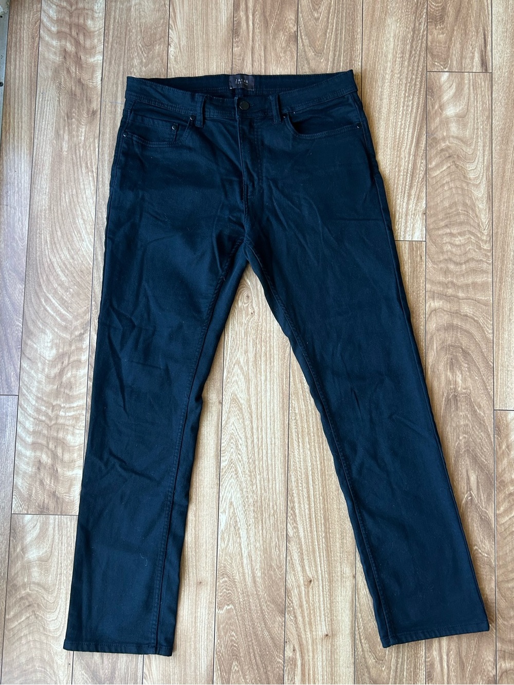 Jachs Men's Black Straight Leg Jeans